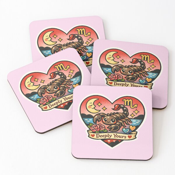 Item preview, Scorpio Valentine Zodiac Love - Cute Vintage Sticker Art designed and sold by TaiyoDigital36.
