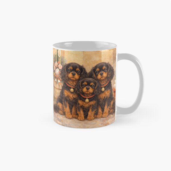 Item preview, Black and Tan Cavalier Family - Golden Zen Japanese Art designed and sold by SakuraWaStyle.