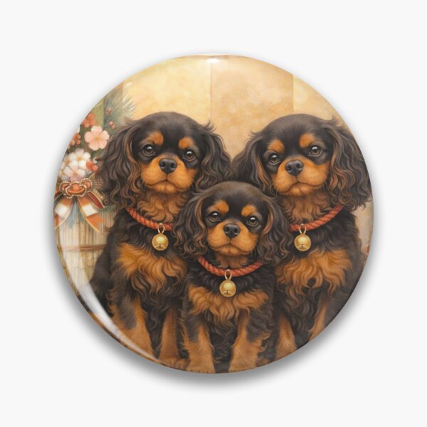 Item preview, Black and Tan Cavalier Family - Golden Zen Japanese Art designed and sold by SakuraWaStyle.