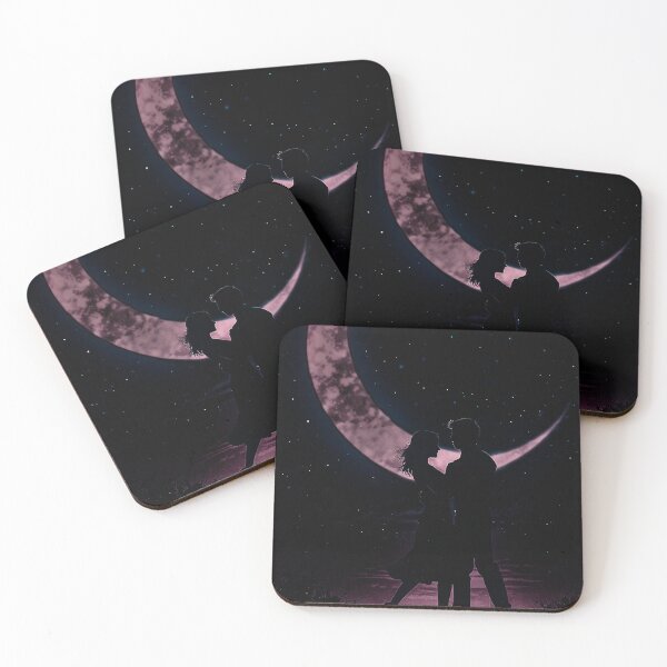 Item preview, Romantic Couple Silhouette Moonlight Dance Art designed and sold by mythographiaart.