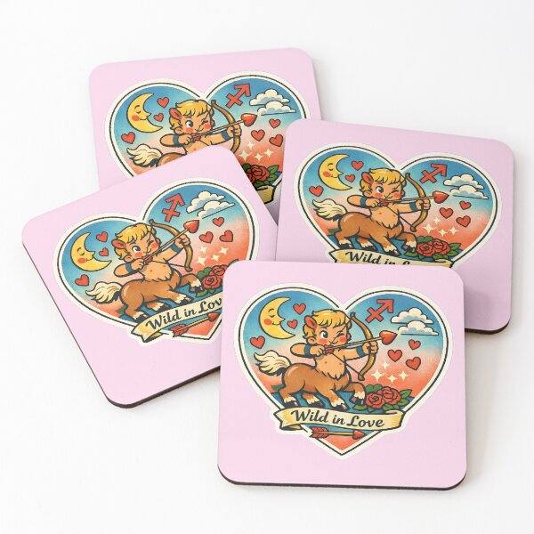 Item preview, Sagittarius Valentine Zodiac Love - Cute Vintage Sticker Art designed and sold by TaiyoDigital36.