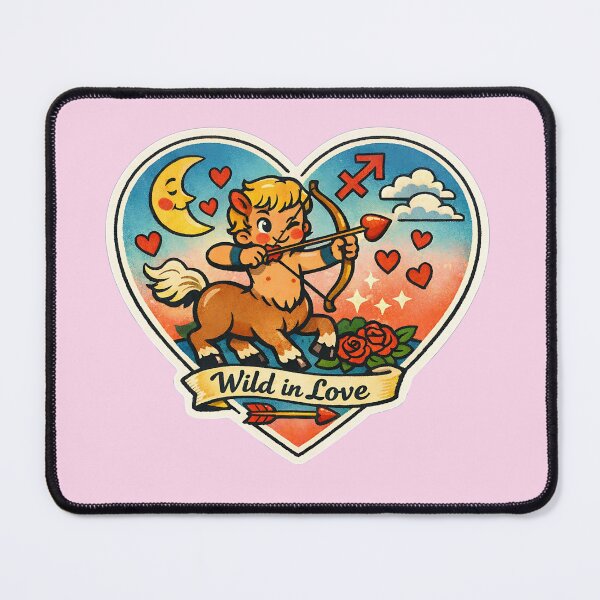 Item preview, Sagittarius Valentine Zodiac Love - Cute Vintage Sticker Art designed and sold by TaiyoDigital36.