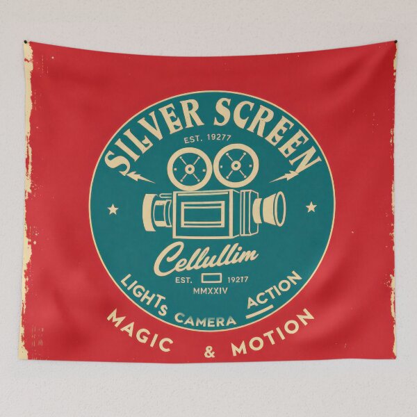 Item preview, Silver Screen Cellulium Vintage Movie Camera Retro Cinema Badge designed and sold by Cine8.