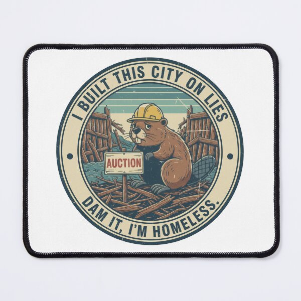 Item preview, Funny Beaver Homeowner Crisis – Dam It I'm Homeless 90s Vintage Graphic designed and sold by FakeJoo.