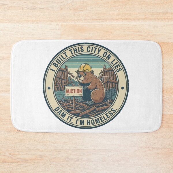 Item preview, Funny Beaver Homeowner Crisis – Dam It I'm Homeless 90s Vintage Graphic designed and sold by FakeJoo.