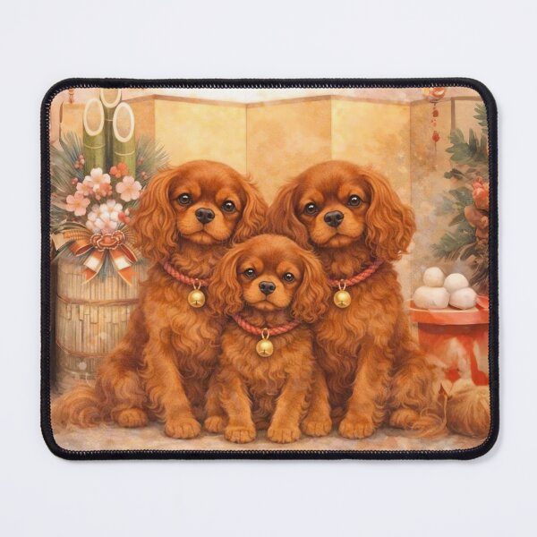 Item preview, Ruby Cavalier Family - Golden Zen Japanese New Year Art designed and sold by SakuraWaStyle.