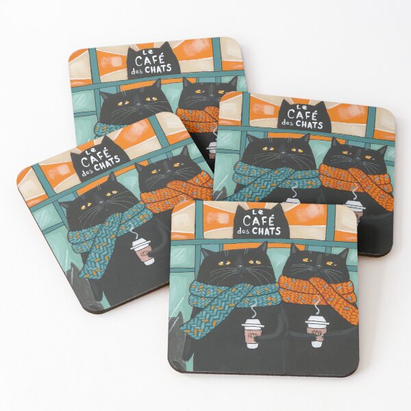 Item preview, Besties at The Cafe Cats designed and sold by KilkennyCat Art.