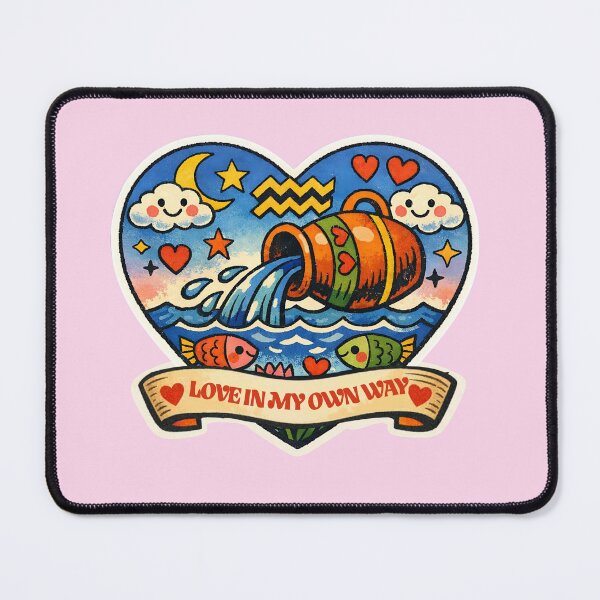 Item preview, Aquarius Valentine Zodiac Love - Cute Vintage Sticker Art designed and sold by TaiyoDigital36.