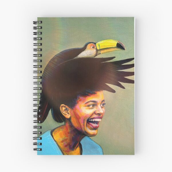 Item preview, Portrait of a woman with a toucan designed and sold by MontekkiArt.