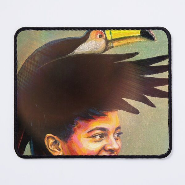 Item preview, Portrait of a woman with a toucan designed and sold by MontekkiArt.
