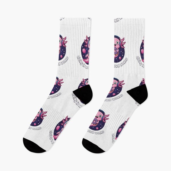 Item preview, Living In My Own World Delulu Axolotl Pink Aesthetic designed and sold by Moon's Arts.