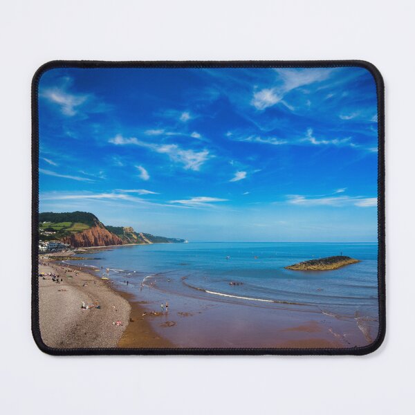 Item preview, Sidmouth Seafront Photo | Sunny Day Coastal Landscape | Devon Beach Wall Art designed and sold by leonwoods.