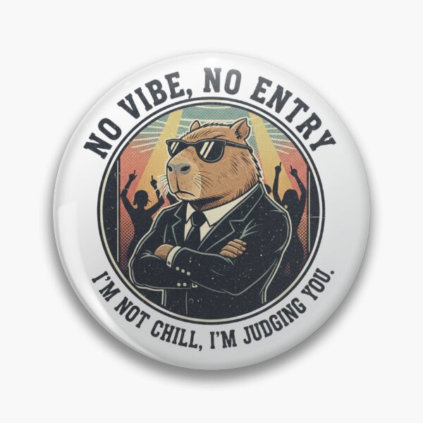Item preview, No Vibe No Entry Capybara Bouncer – Funny Chill Animal Judgment 90s Vintage Graphic designed and sold by FakeJoo.