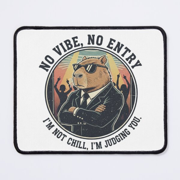Item preview, No Vibe No Entry Capybara Bouncer – Funny Chill Animal Judgment 90s Vintage Graphic designed and sold by FakeJoo.
