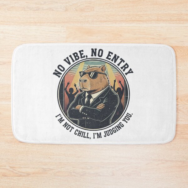 Item preview, No Vibe No Entry Capybara Bouncer – Funny Chill Animal Judgment 90s Vintage Graphic designed and sold by FakeJoo.