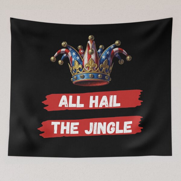 Item preview, All Hail The Jingle Political Satire T-Shirt| Soundbite Culture Design | Jester Crown Statement Tee designed and sold by TheCynicsCanvas.