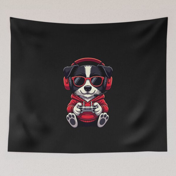 Item preview, Dog Gamer Playing Video Games Funny Digital Art designed and sold by GrumpySableye.