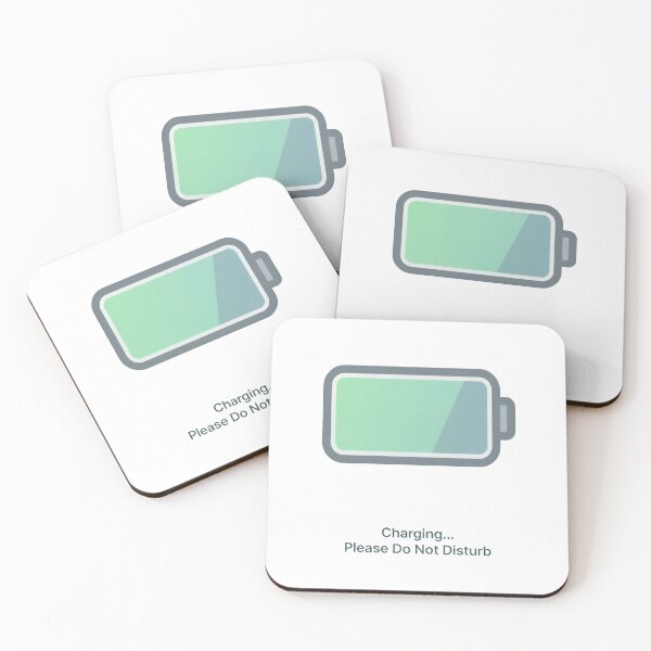 Item preview, Minimalist battery charging icon with "Do Not Disturb" text designed and sold by worldshopcolor.