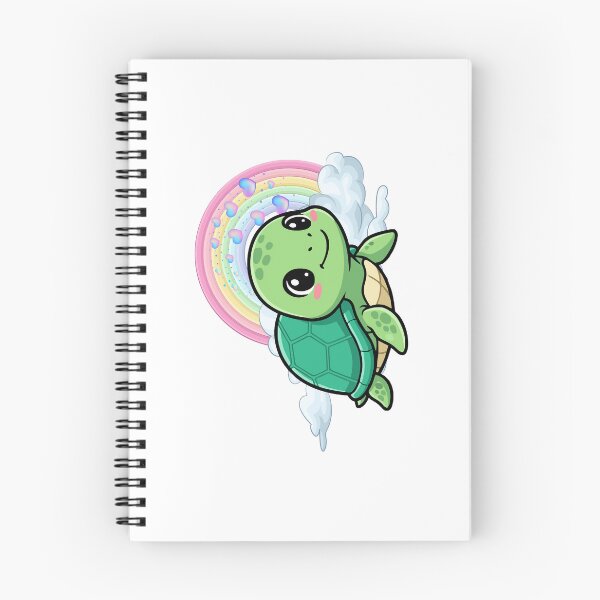 Item preview, Smiling Turtle - Cute Green Turtle Floating with Rainbow and Hearts designed and sold by Love3Happy.