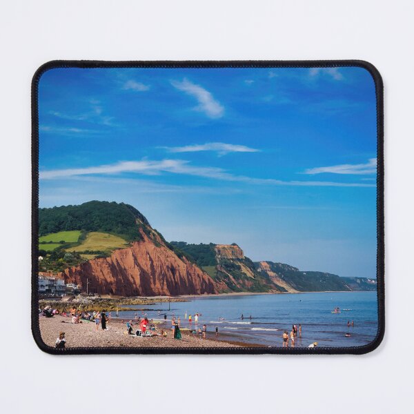 Item preview, Sidmouth Seafront Photo | Sunny Devon Coastal Landscape | English Riviera Wall Art designed and sold by leonwoods.