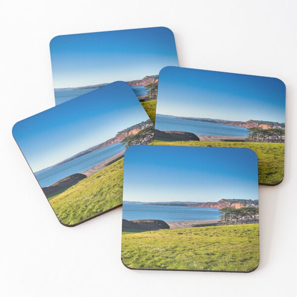 Item preview, Budleigh Salterton Cliffs Photo | Devon Coastal Landscape from the Hills | Scenic UK Seaside Wall Art designed and sold by leonwoods.