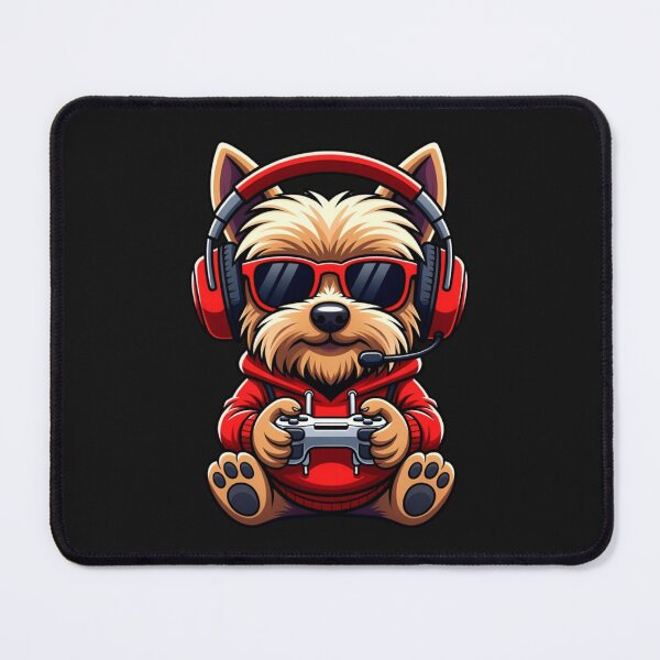 Item preview, Gamer Dog Gaming Yorkshire Terrier Cool Nerd designed and sold by GrumpySableye.