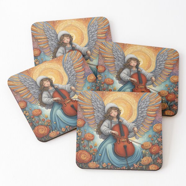 Item preview, Angel with wings wearing a hoodie Playing a Cello designed and sold by Colin Bentham.