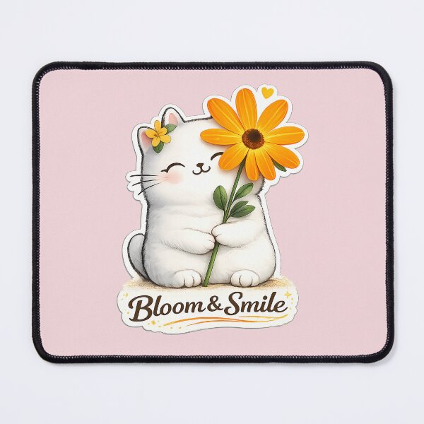 Item preview, Bloom & Smile Cute Cat Sticker designed and sold by Mastermind-Art.