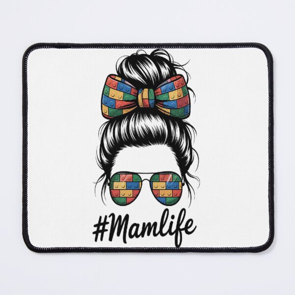 Item preview, Colorful Block Mom Life Bun And Shades designed and sold by TheRetroStyle.