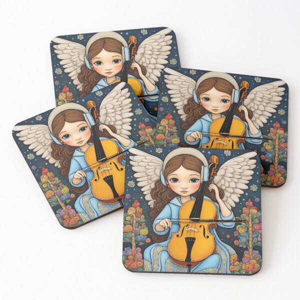 Item preview, Angel with wings wearing a hoodie Playing a Cello designed and sold by Colin Bentham.