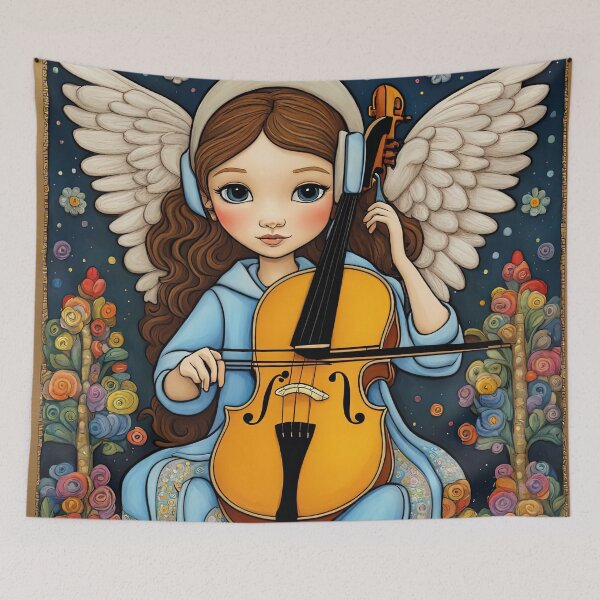 Item preview, Angel with wings wearing a hoodie Playing a Cello designed and sold by Colin Bentham.
