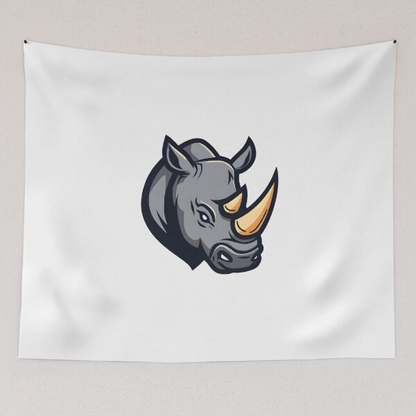 Item preview, Powerful Rhino Head Mascot – Bold Animal Vector Design designed and sold by Kavya Art.