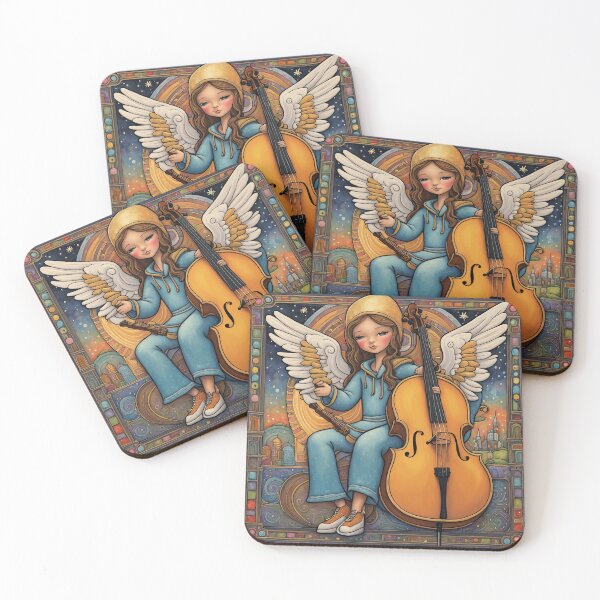 Item preview, Angel with wings wearing a hoodie Playing a Cello designed and sold by Colin Bentham.