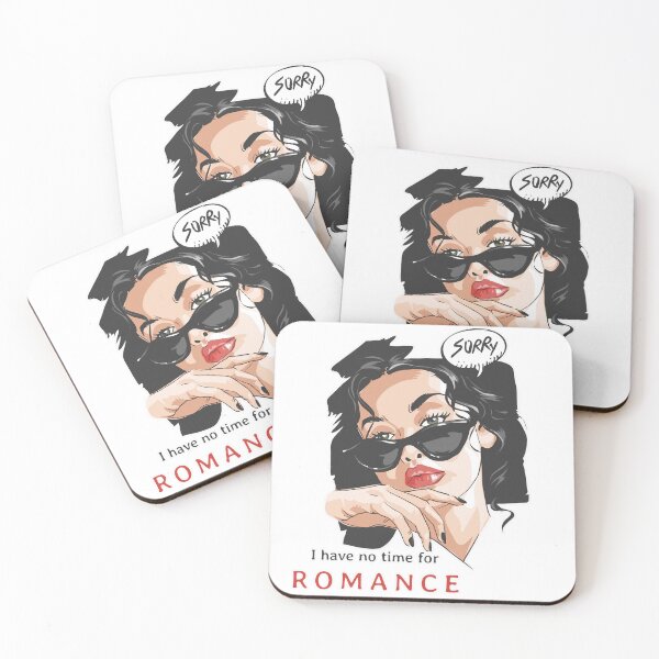 Item preview, I Have No Time For Romance Sassy Woman Pop Art | Funny Anti-Valentine T-Shirt, Mug, Pillow, Apron & Coaster Gift designed and sold by Print-cess.