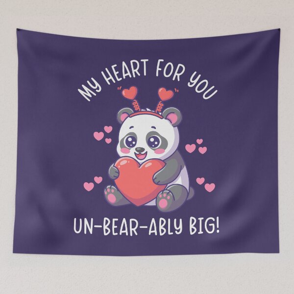 Item preview, My Heart For You Un-Bear-Ably Big - Cute Panda Valentine Pun designed and sold by Brogress Project.