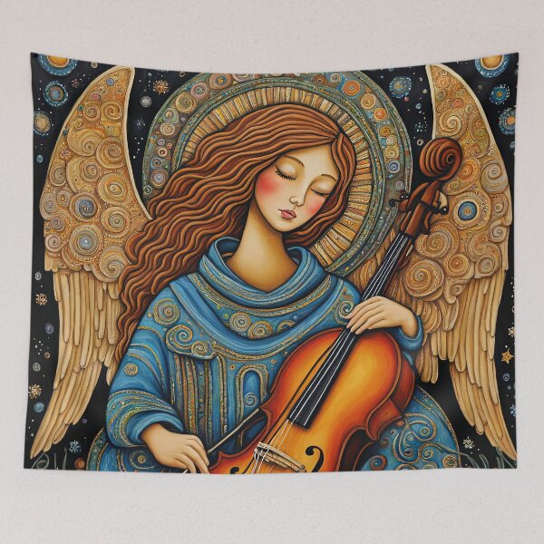 Item preview, Angel with wings wearing a hoodie Playing a Cello designed and sold by Colin Bentham.