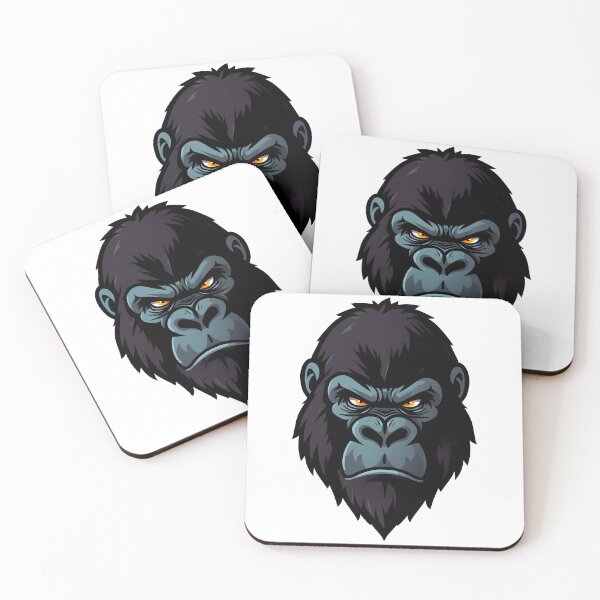 Item preview, Angry Gorilla Head Mascot – Powerful Primate Vector Design designed and sold by Kavya Art.