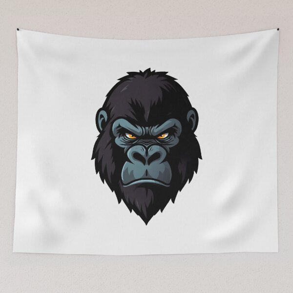 Item preview, Angry Gorilla Head Mascot – Powerful Primate Vector Design designed and sold by Kavya Art.