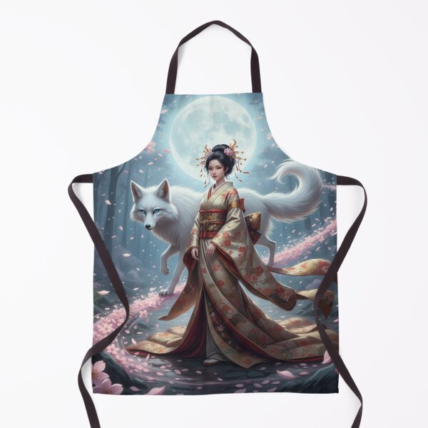 Item preview, Moonlit Kitsune Guardian and Elegant Japanese Maiden – Mori no Akari Series designed and sold by Mori-no-Akari.
