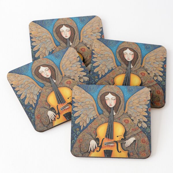 Item preview, Angel with wings wearing a hoodie Playing a Cello designed and sold by Colin Bentham.