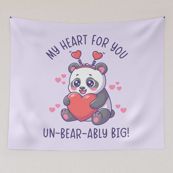 Item preview, My Heart For You Un-Bear-Ably Big - Cute Panda Valentine Pun designed and sold by Brogress Project.