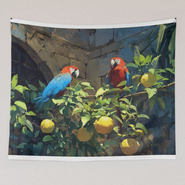 Item preview, Colorful Parrots in a Citrus Tree designed and sold by lautir.