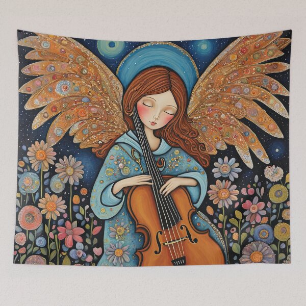 Item preview, Angel with wings wearing a hoodie Playing a Cello designed and sold by Colin Bentham.