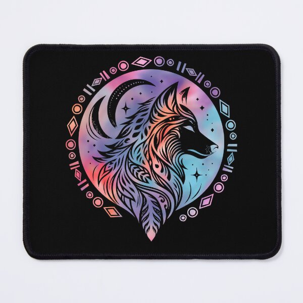 Item preview, Tribal Wolf Howling Moon - Mystical Galaxy Gradient Cosmic Spirit Animal Art. designed and sold by JoseFrancese.