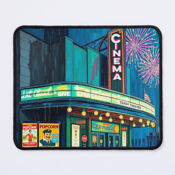 Item preview, Vintage Cinema Theater Movie Night Fireworks Retro Art Deco Marquee designed and sold by Cine8.
