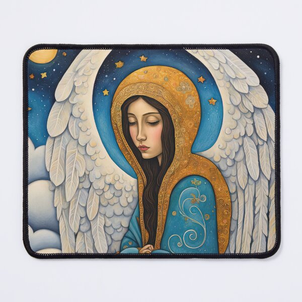 Item preview, Angel with wings wearing a hoodie in the clouds designed and sold by Colin Bentham.