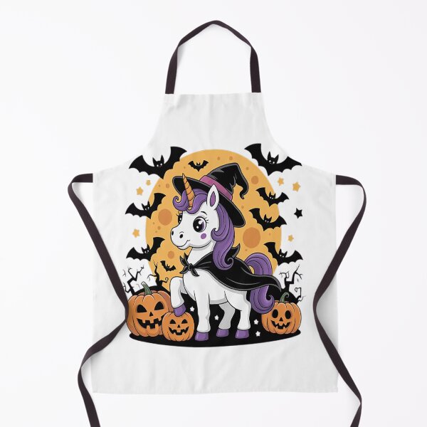 Item preview, Cute Unicorn Witch Halloween Pumpkins and Bats Spooky designed and sold by NicolaMail.