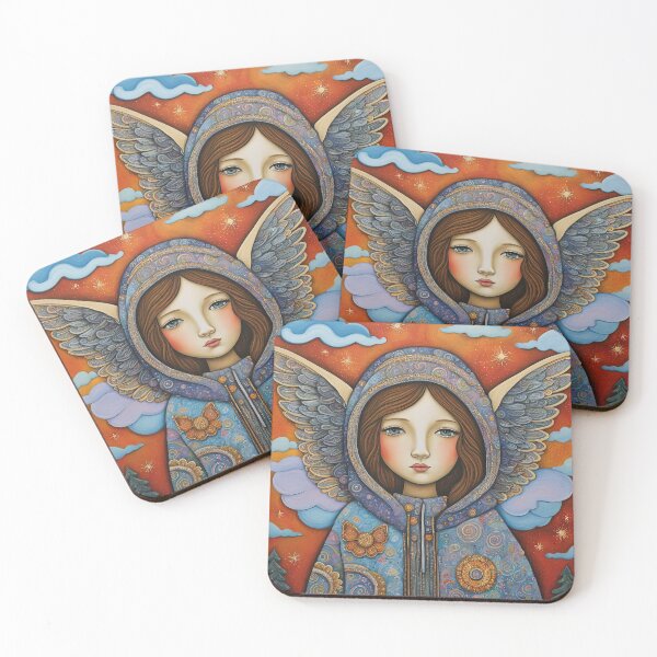 Item preview, Angel with wings wearing a hoodie in the clouds designed and sold by Colin Bentham.