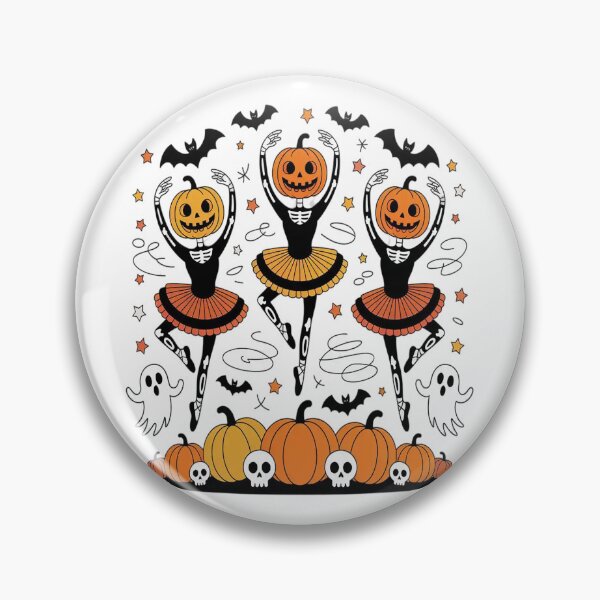Item preview, Eerie Elegance Pumpkin Head Ballerina Skeletons Halloween Dance designed and sold by NicolaMail.