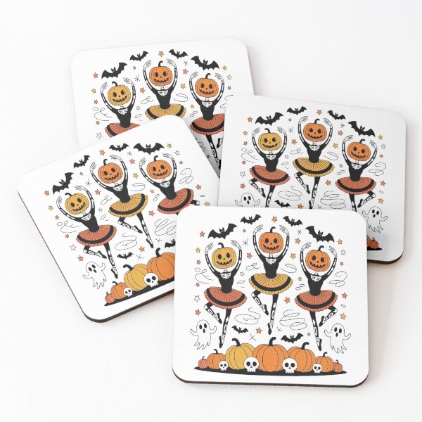 Item preview, Eerie Elegance Pumpkin Head Ballerina Skeletons Halloween Dance designed and sold by NicolaMail.